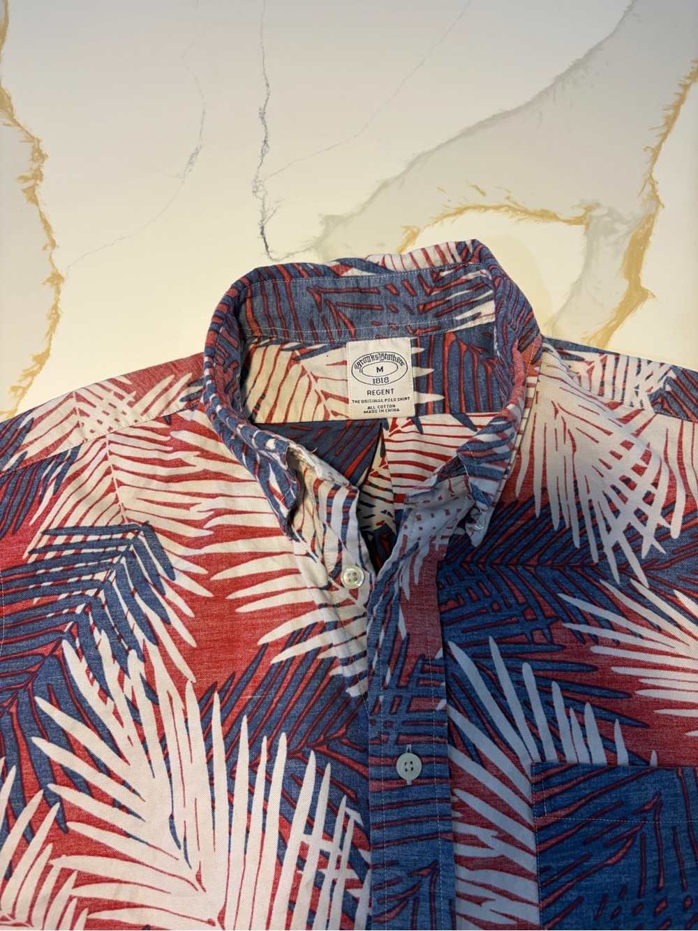 Brooks Brothers Men’s Red & Blue Tropical Button-Down Shirt